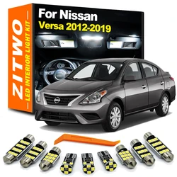 ZITWO 10Pcs Car Indoor Lamp For Nissan Versa 2012 2013 2014 2015 2016 2017 2018 2019 LED Bulb Interior Number Plate Light Kit
