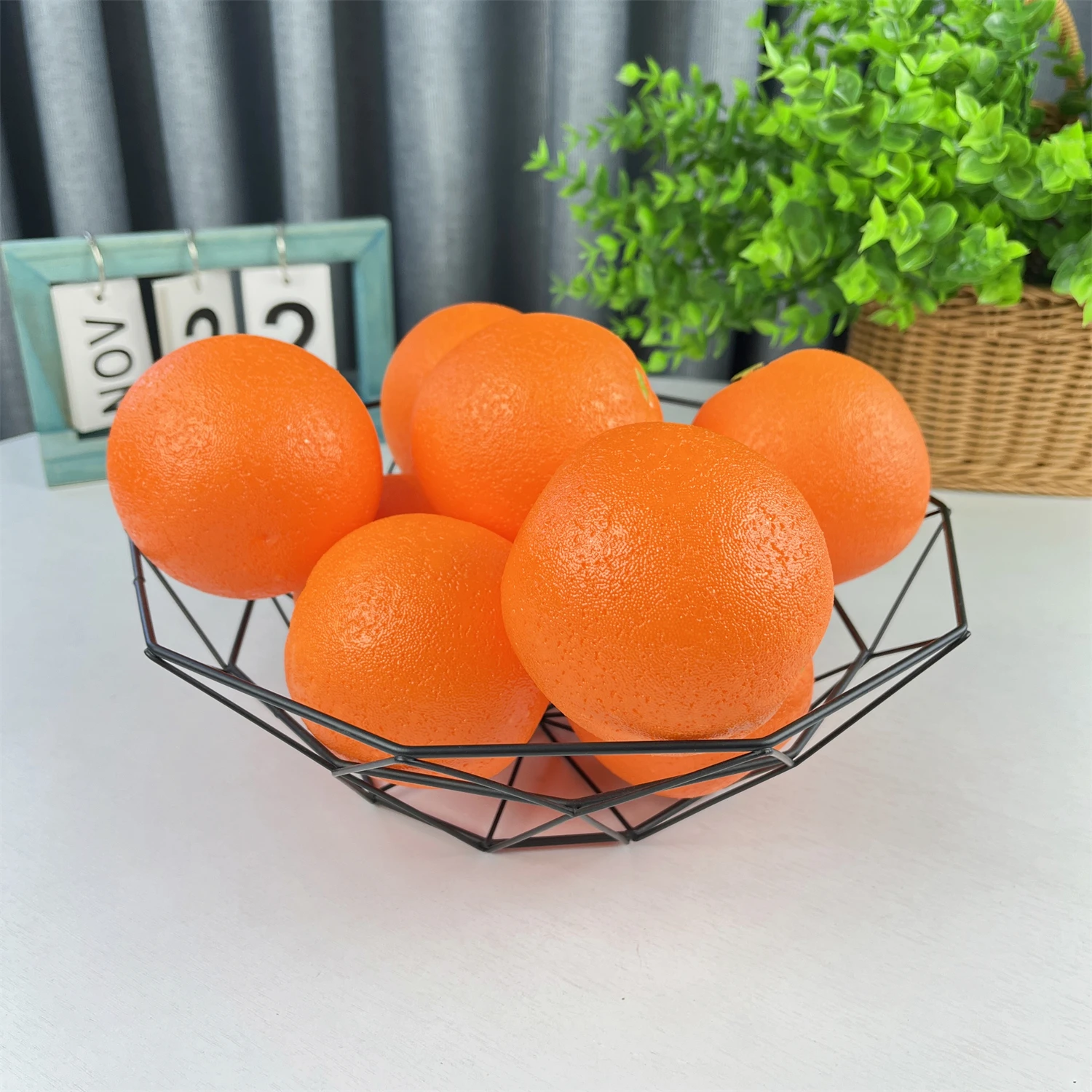6-teilig, Simulationsorangen, künstliche orangefarbene Modelle, gefälschte Früchte, Heimtextilien, Restaurant-Obsttablett, Dekoration, Fotografie – Detail 1