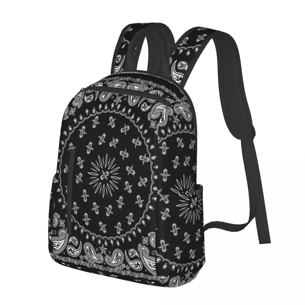 Colorful Paisley Black Pattern Student Backpack School Bag Hiking Travel Daypack for Men Women Bookbag Shoulder Bags