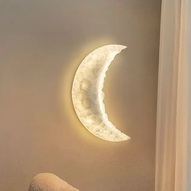 

Moon modeling creative wall lamp atmosphere bedroom modern simple room bedside lamp corridor entrance decoration lamp building