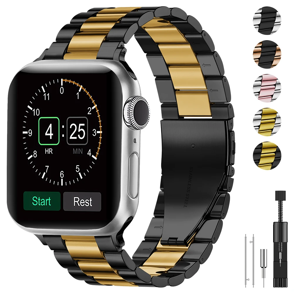 

Metal Strap For Apple watch Ultra 49mm 10 46mm 42mm 9 8 7 45mm 41mm Metal stainless steel wristband For iwatch 6 5 4SE 44mm 40mm