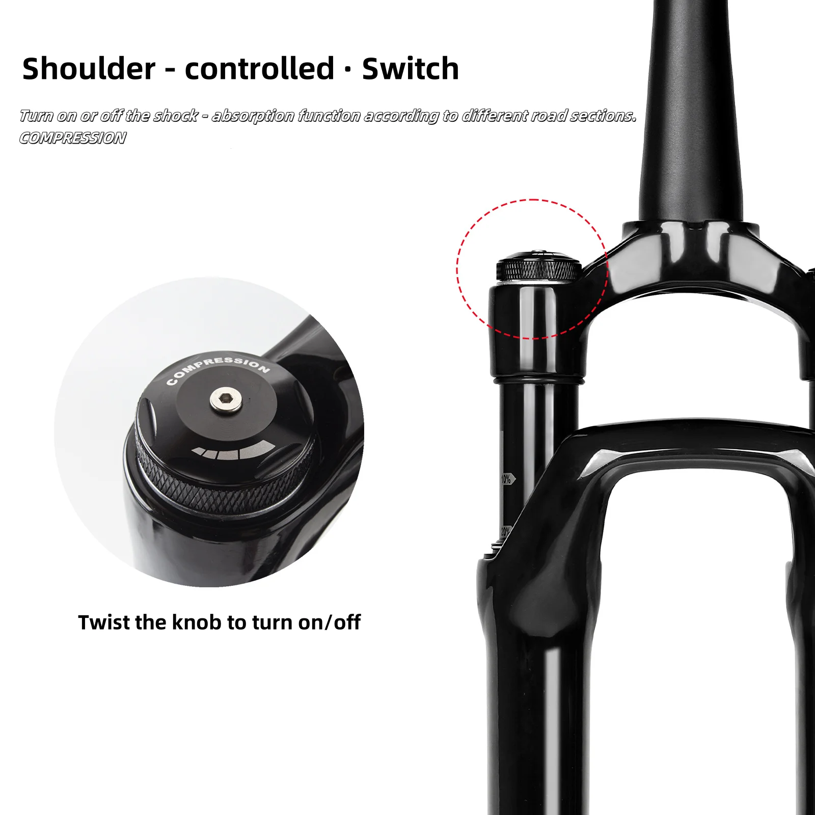 EVOSID 700C Gravel Bike Air Fork Lockout Suspension Thru Axle Disc Brake Magnesium Alloy MTB Cycling Fork for Road Bikes