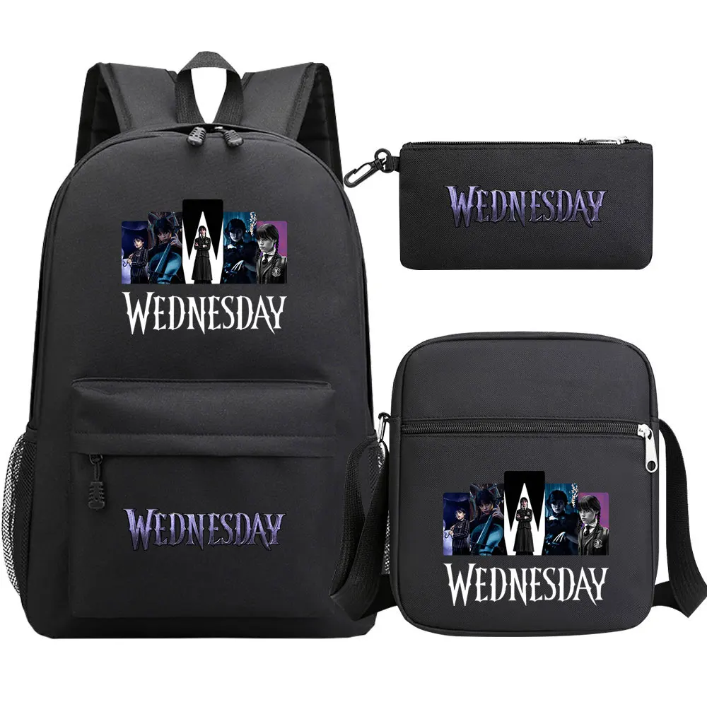 Wednesday Addams School Backpack Sets Kids Book Bags Cartoon 3D Prints Primary Daypack Teenager Boys Girls Fashion Mochila