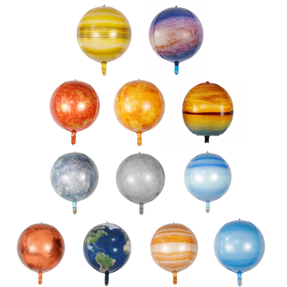 Globos de planeta del sistema solar – Juego de globos de aluminio 4D de 22 pulgadas para decoraciones de fiesta espacial para niños, decoración educativa de cumpleaños de galaxia