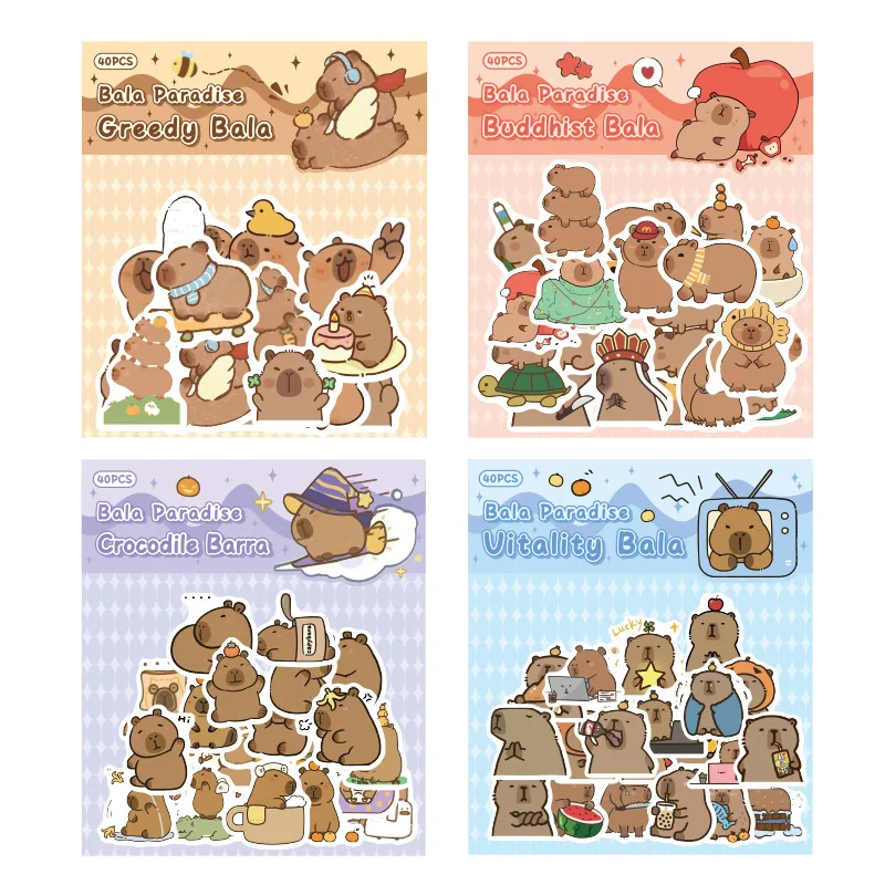 (2*20)/40Pcs Bala Paradise Sticker Pack for Journaling and Diary Decoration, Cute Animal Stickers by Bala