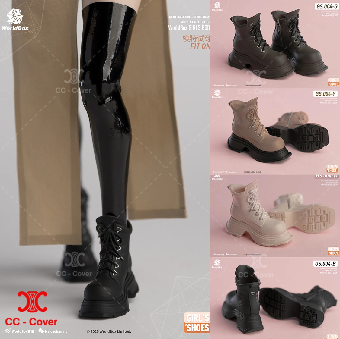 Worldbox GS004 1/6 أحذية سميكة سوليد الصلبة مستقيم أحذية مشرق الجوارب الملابس نموذج صالح 12 ''أنثى الجندي عمل الشكل الجسم