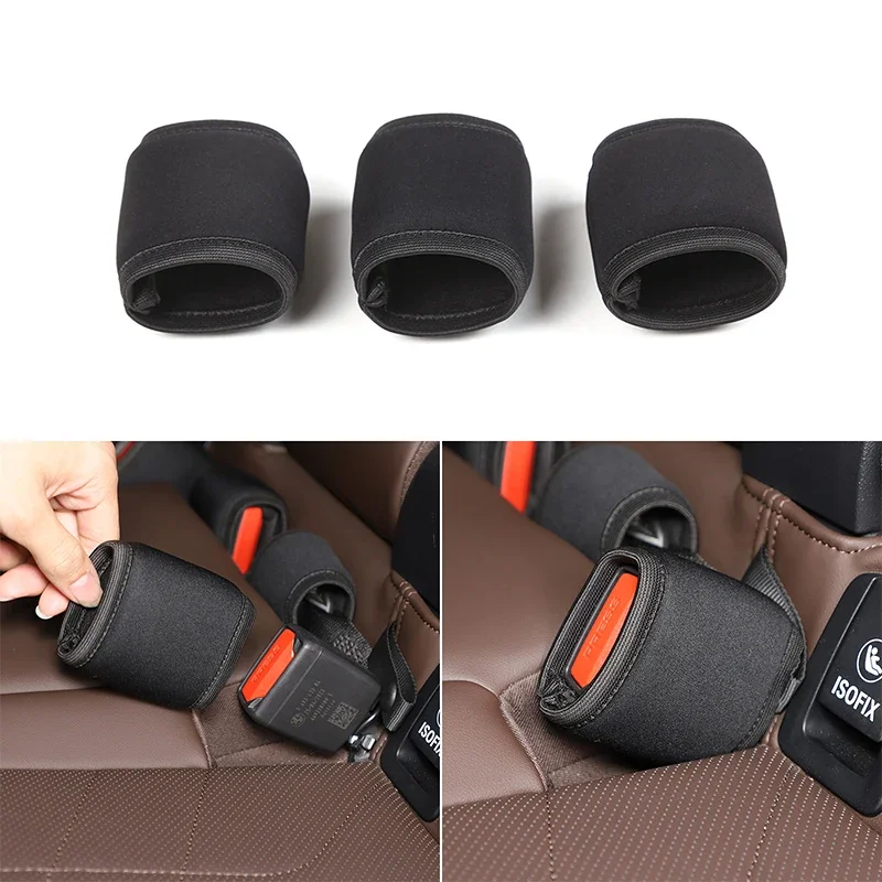 

For BMW X1 U11 2023-2024 2pcs Black Car Rear Row Seat Belt Base Protective Cover Protective Mats Accessories