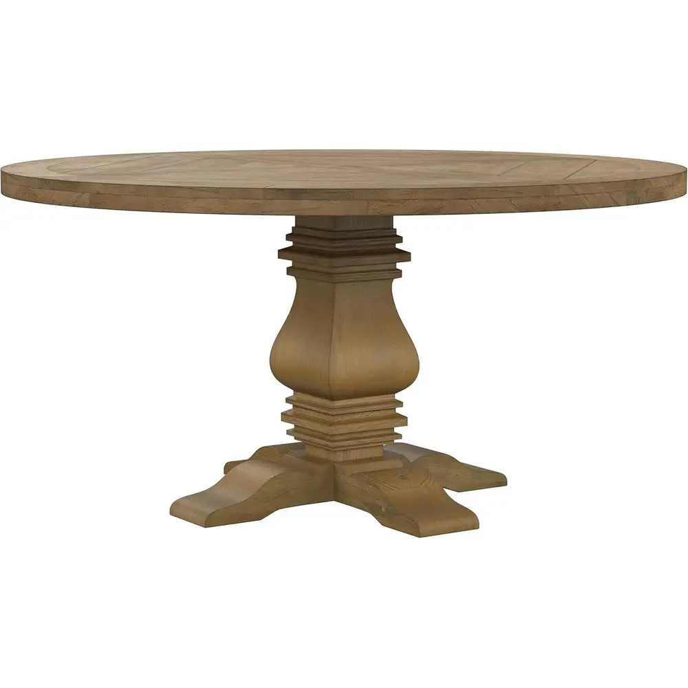 

Круглый обеденный стол из массива сосны с изогнутыми ножками - 60 дюймов, подходит для столовой и кухни