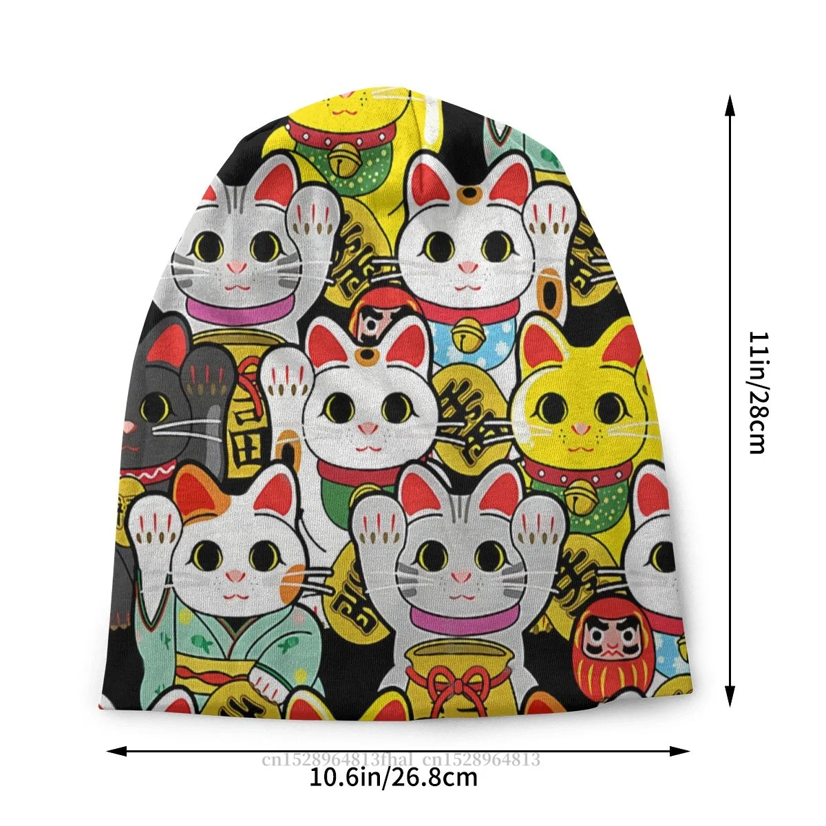 Hat Lucky Cat Maneki Neko Autumn Spring Caps For Men Women Skullies Beanies Ski Caps Cotton Bonnet Hats