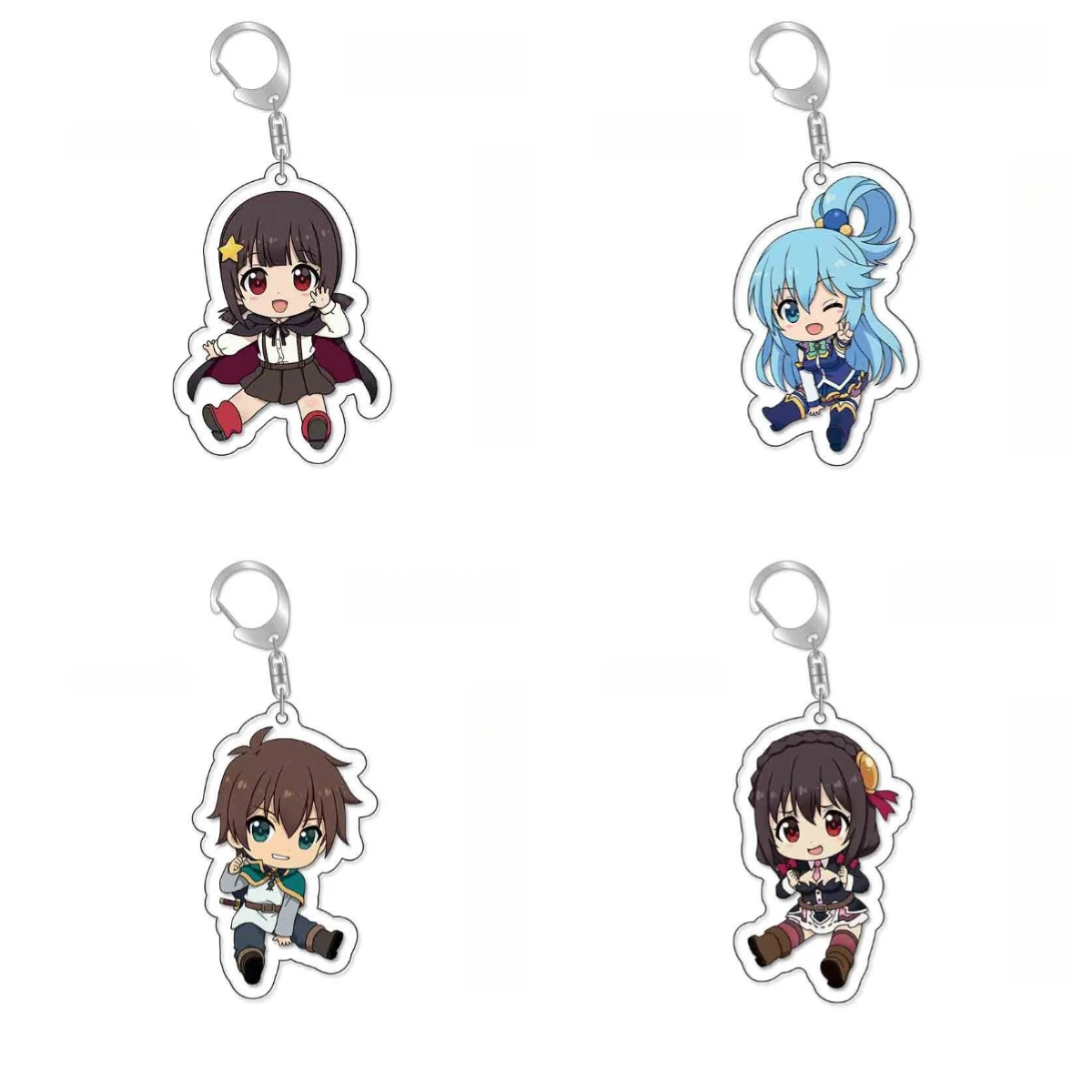 

Cartoon KonoSuba: God's Blessing on This Wonderful World! Plastic Keychain Bag Tag Cute Anime KeyringTrendy Collection