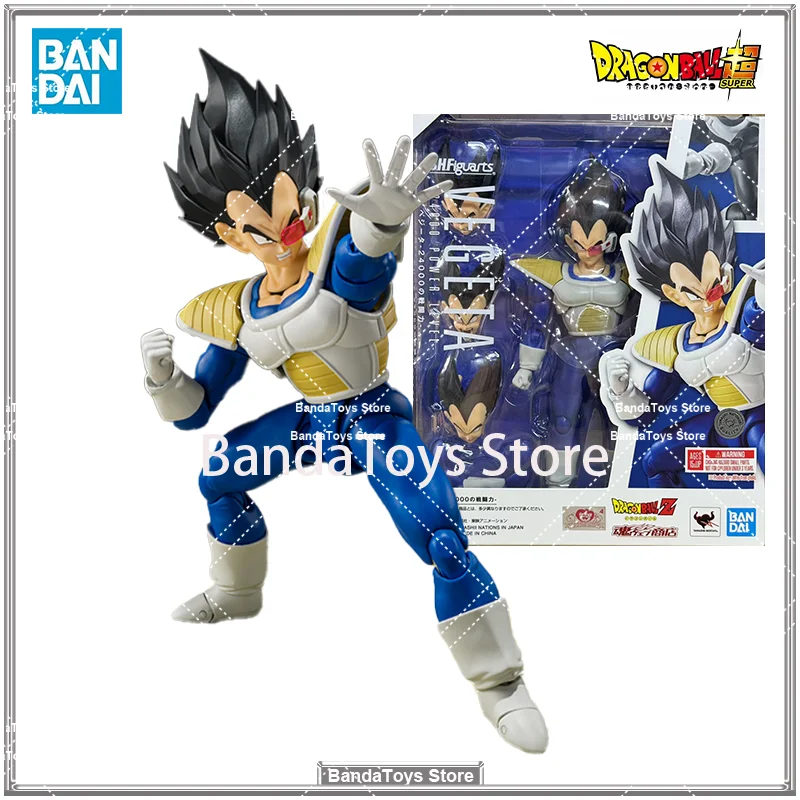 In Stock Original BANDAI S.H.Figuarts SHF Dragon Ball Battle Suit Vegeta 24000 Power Level Anime Action Figures Model Toys