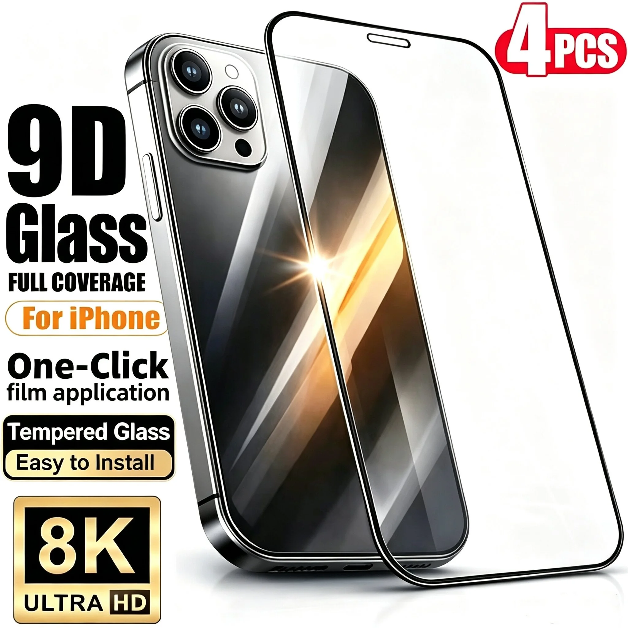 Tempered Glass For iPhone 17 16 14 15 13 11 12 18 Pro Max 7 8 Plus Air 16e 13 Mini XR X XS SE 2022 Full Cover Screen Protector