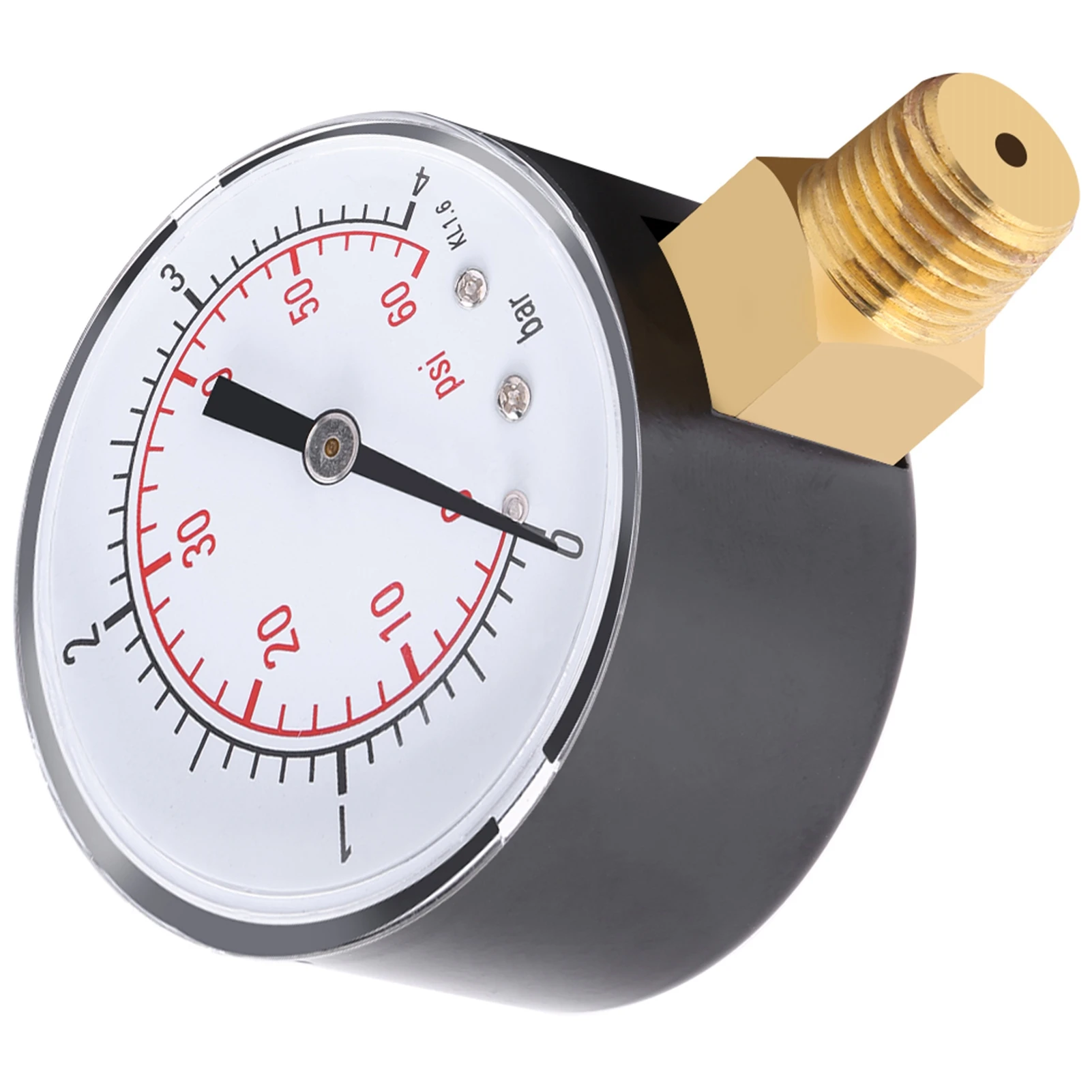 Oil Pressure Gauge Water Pressure Meter Pressure Gauge Mini Pressure Gauge For Fuel Air Oil Or Water 0-4bar / 0-60psi NPT