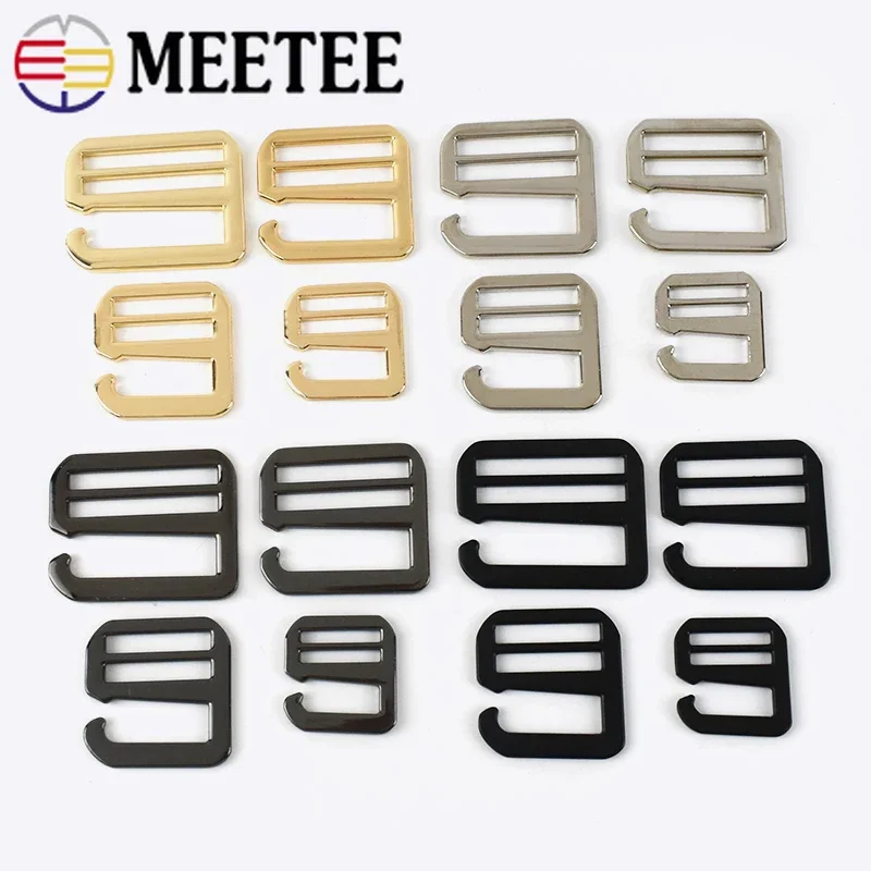 5/10Pcs 20-38mm Metal Tri-Glide Hook Buckle Webbing Strap Adjust Hooks Clasp Bag Ring Slider Clasps Belt Buckles Accessory BF754