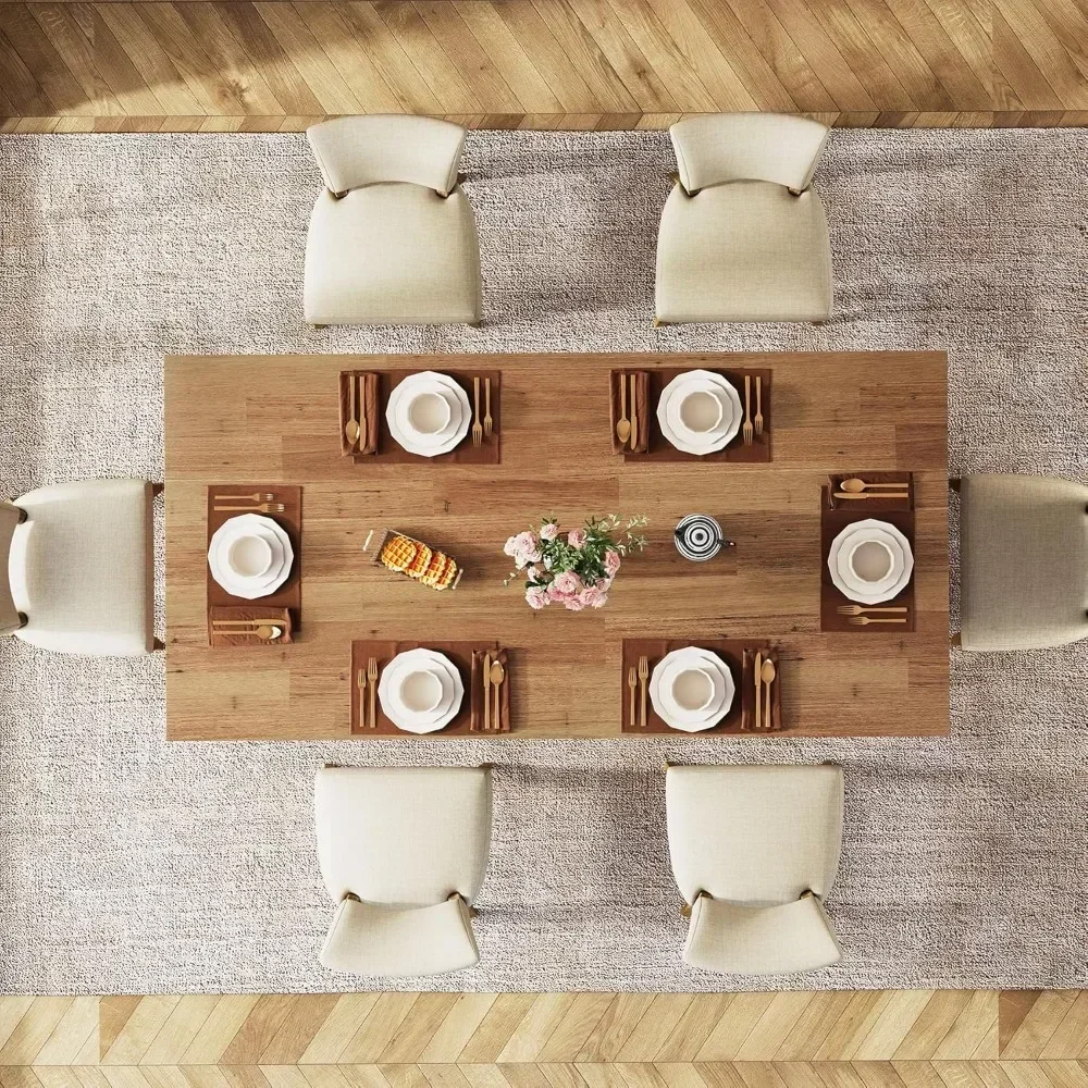 63-Zoll-Esstisch für 4–6 Personen, Bauernhaus-Küchentisch mit großer Tischplatte, rechteckiger Esstisch für das Esszimmer