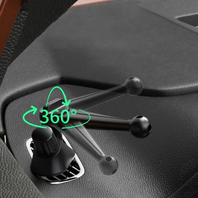 Suporte de Telefone para Carro com Base de 17mm, Clipe para Ventilação, Braço Extensível Ajustável para Painel e Para-brisa, Compatível com Todos os T