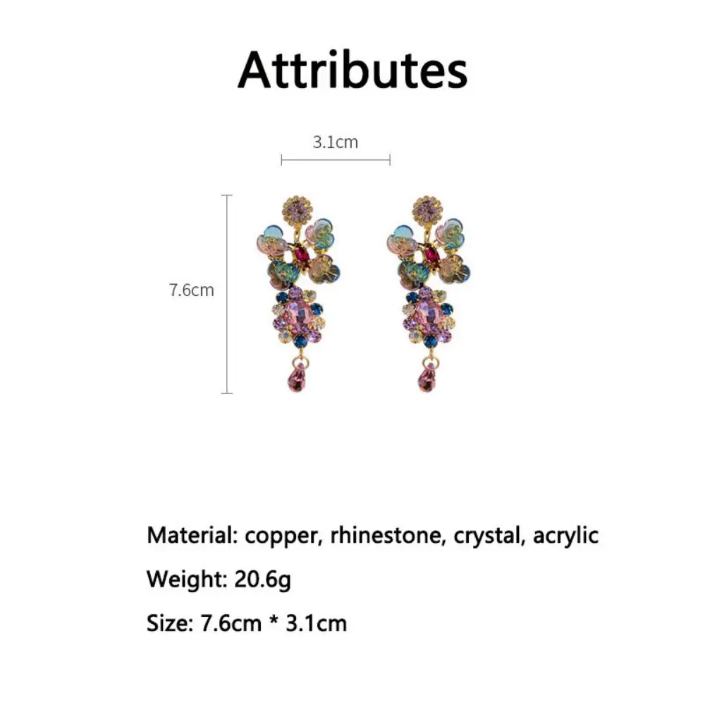 Lifefontier Bohemia Resin Transparent Colorful Flower Long Tassel Earrings for Women Handmade Beaded Hanging Earrings Jewelry