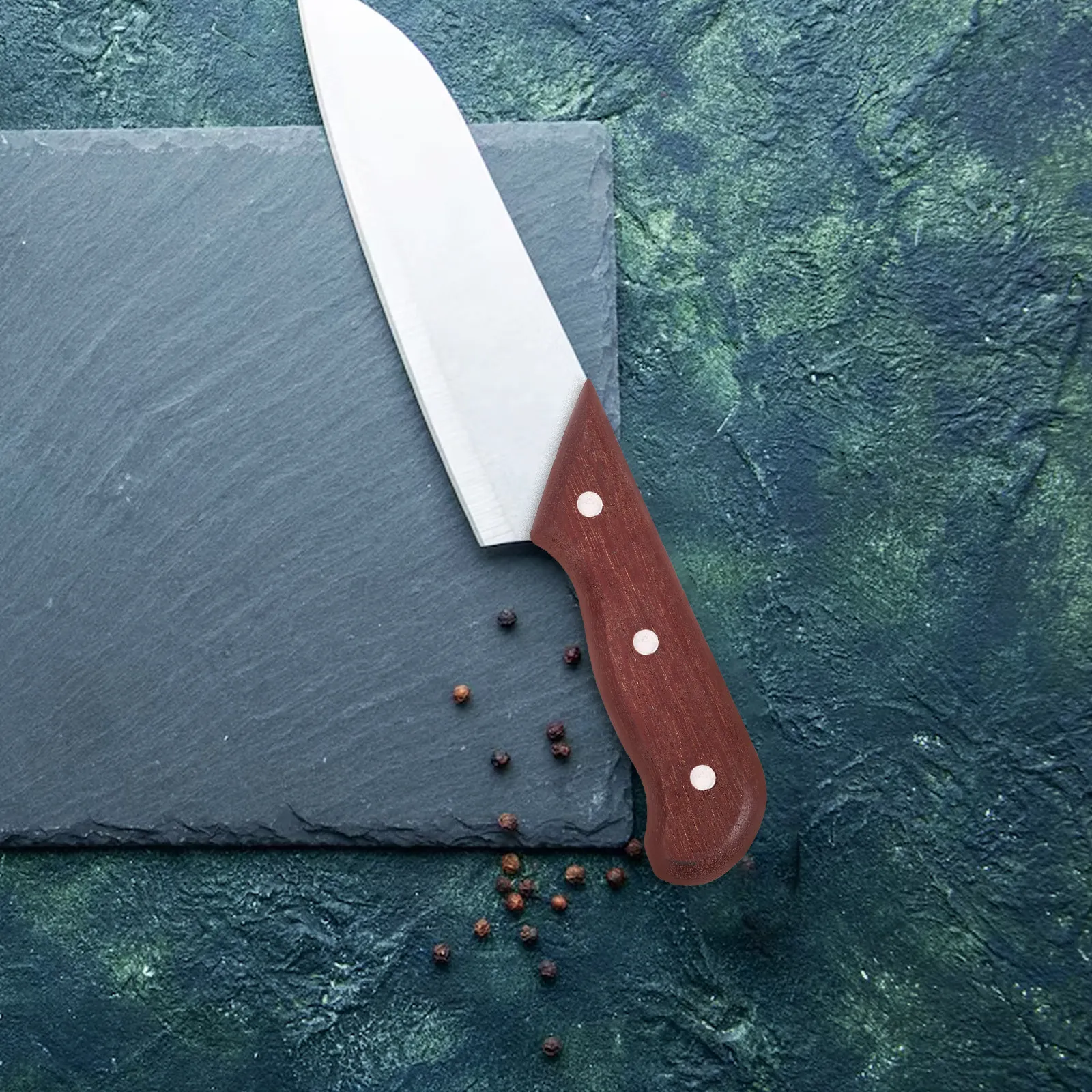 Wood Knife Handle Replacement Set Natural Wood Scales for Kitchen Sashimi Cutter Repair Non Slip Grip