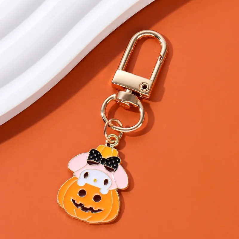 Cute Halloween Pumpkin Little Devil Spider Cat Enamel Keychain Funny Style Little Pendants For Making Handmade DIY Jewelry