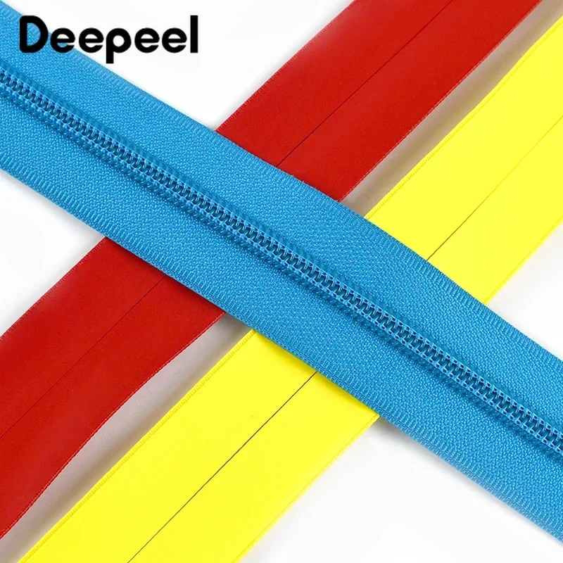 2/5/10Yards Deepeel 5 # cerniera in Nylon impermeabile inversa nastro con cerniere impermeabili in PU colorato per chiusure da cucire Kit di