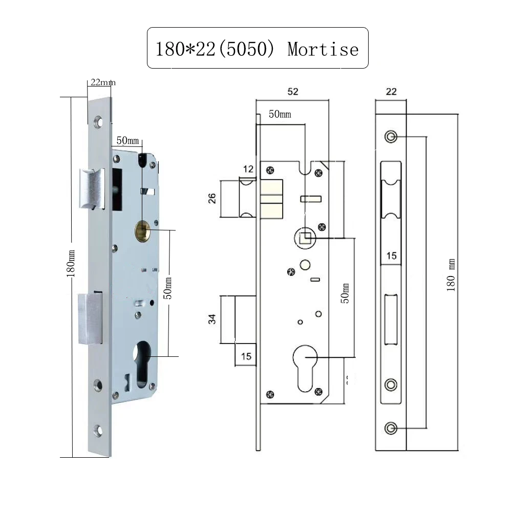 180*22,160*22,240*22（5050）For Steel Security Door Lock Body，Mechanical Lock And Fingerprint Lock Body Accessories