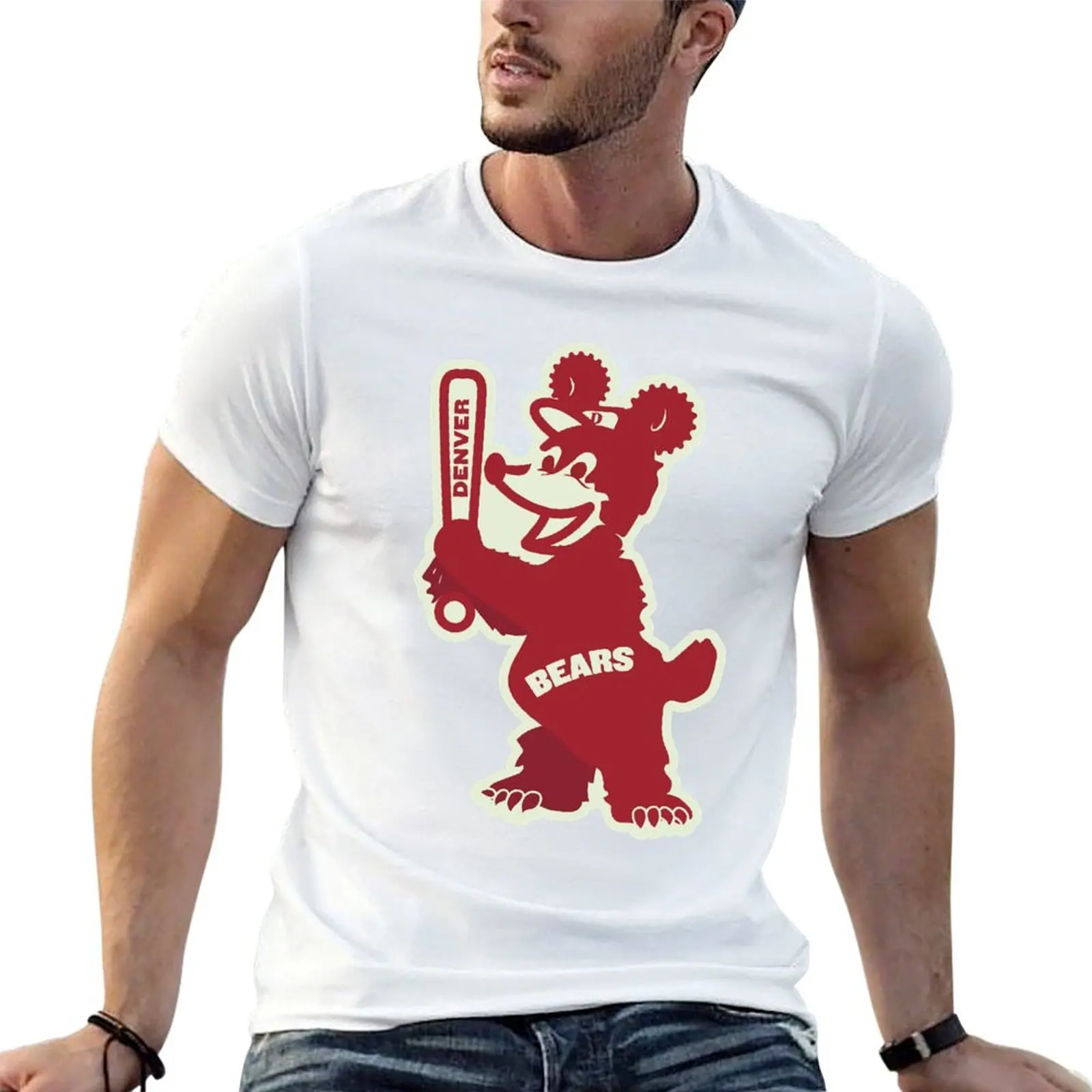 

Vintage Denver Bears Baseball logo circa 1900 Tri-blend T-Shirt man t shirt cotton high quality T-Shirt