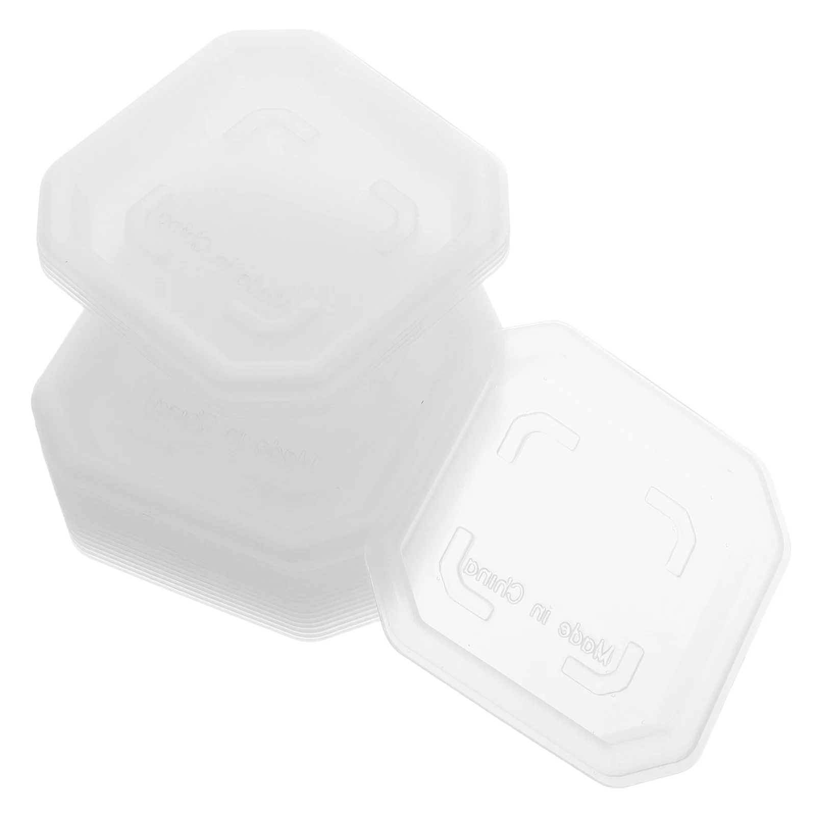 20PCS Square Plant จานรองพลาสติกใสดอกไม้หม้อจานรอง Square Planters สําหรับในร่มกลางแจ้งพืชสวนพืช