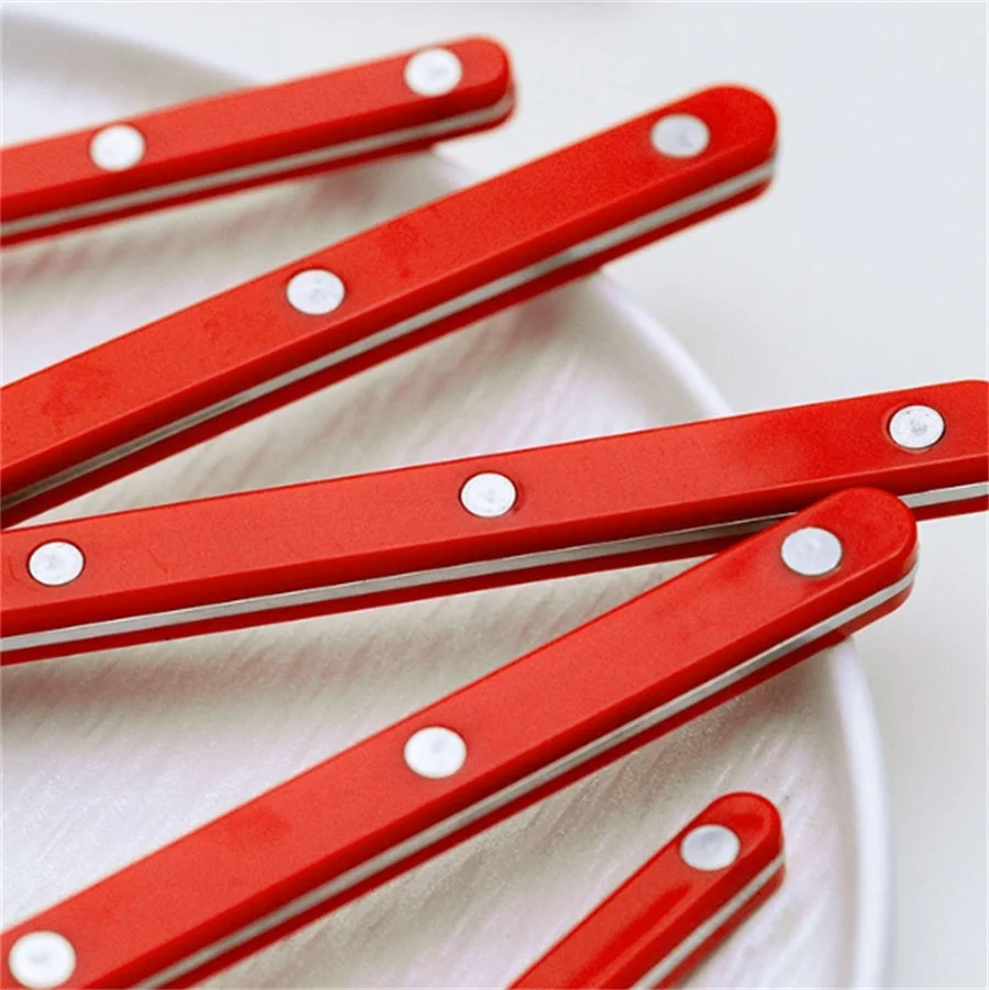 Fashion New Red Handle 304 Cutlery Set 18/10 Stainless Steel Creativity Gift Flatware Knife Fork Spoon Drop Ship