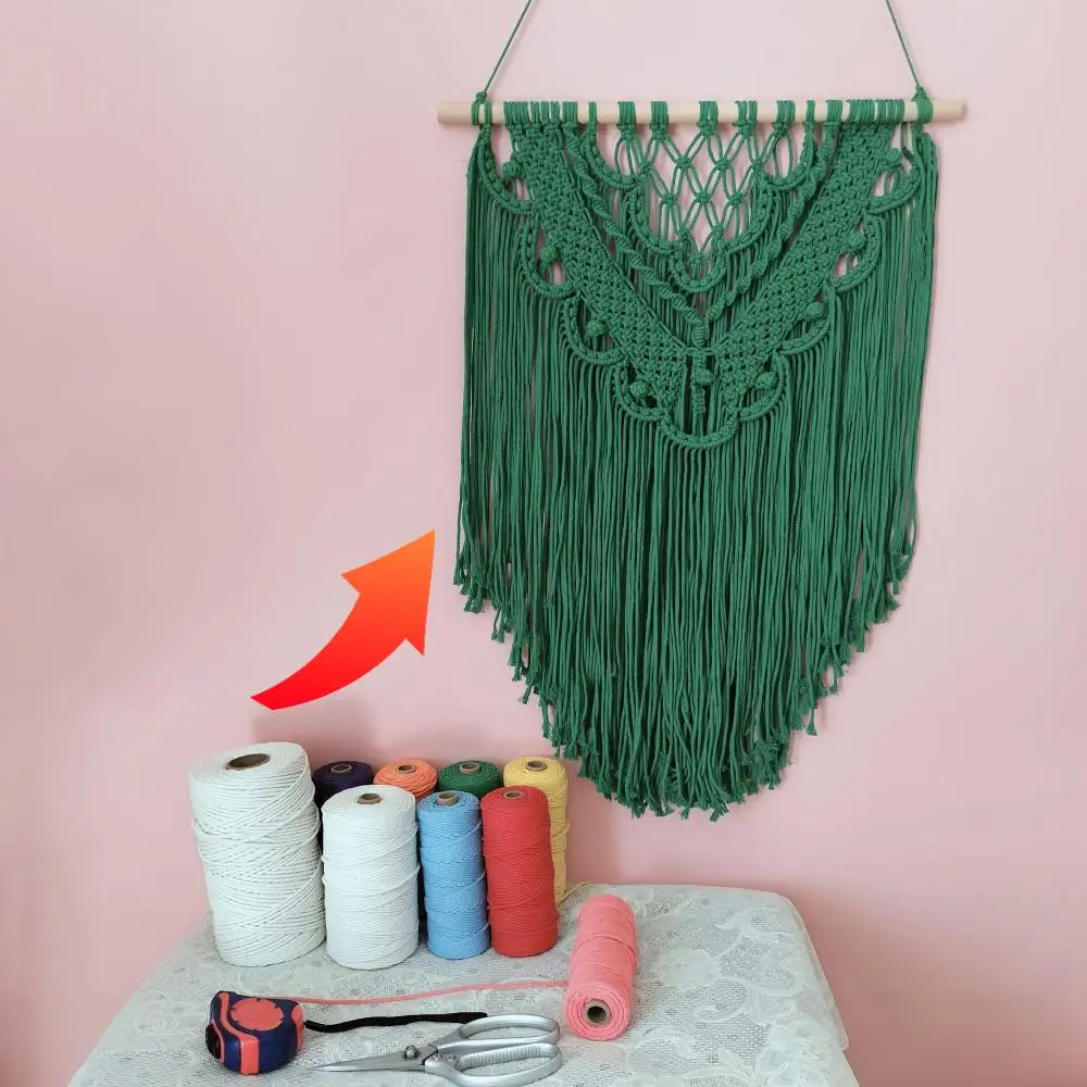 

Colored Macrame Rope 3mm 200 Meters Cotton Cord Boho Wall Hanging Tapestry Kit DIY Weekend Craft Project Ideas With PDF Tutorial