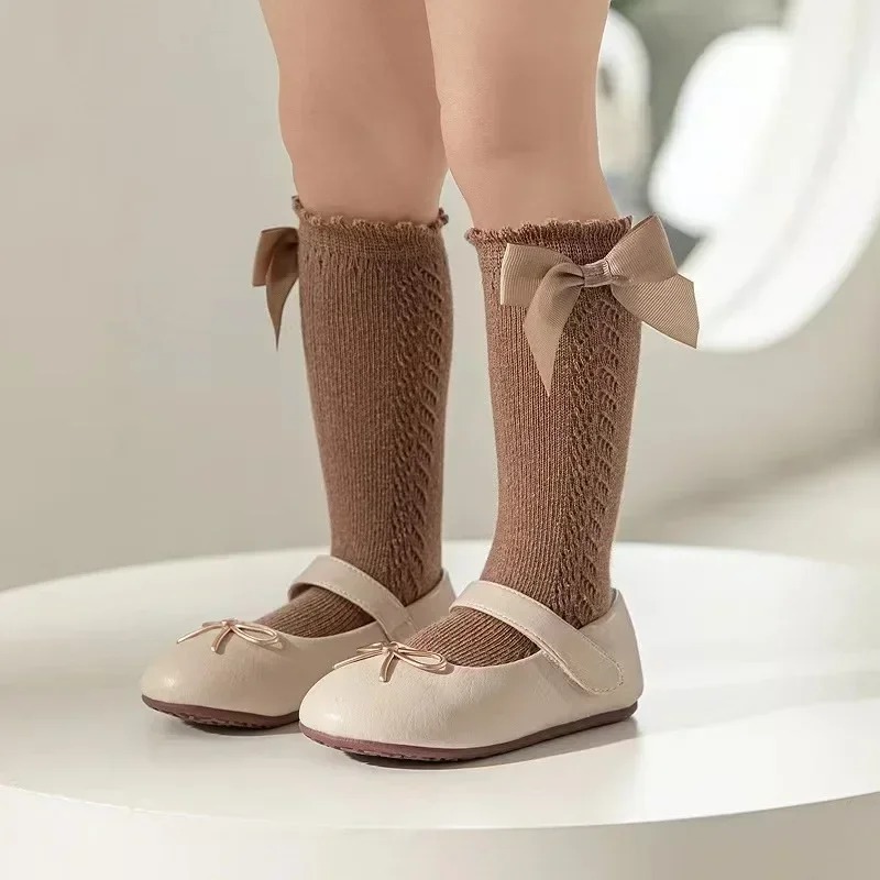 Newborn Socks Summer Thin Mesh Stitch Butterfly Knee High Sock Ins Spanish Cotton Hosiery Princess Skirt Item Baby Girl Socks