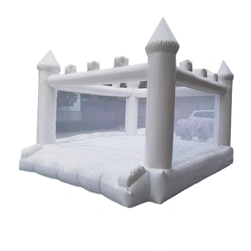 White House Inflatable Wedding Jumping Castle-PVC Material Customizable Sizes Air Blower Included