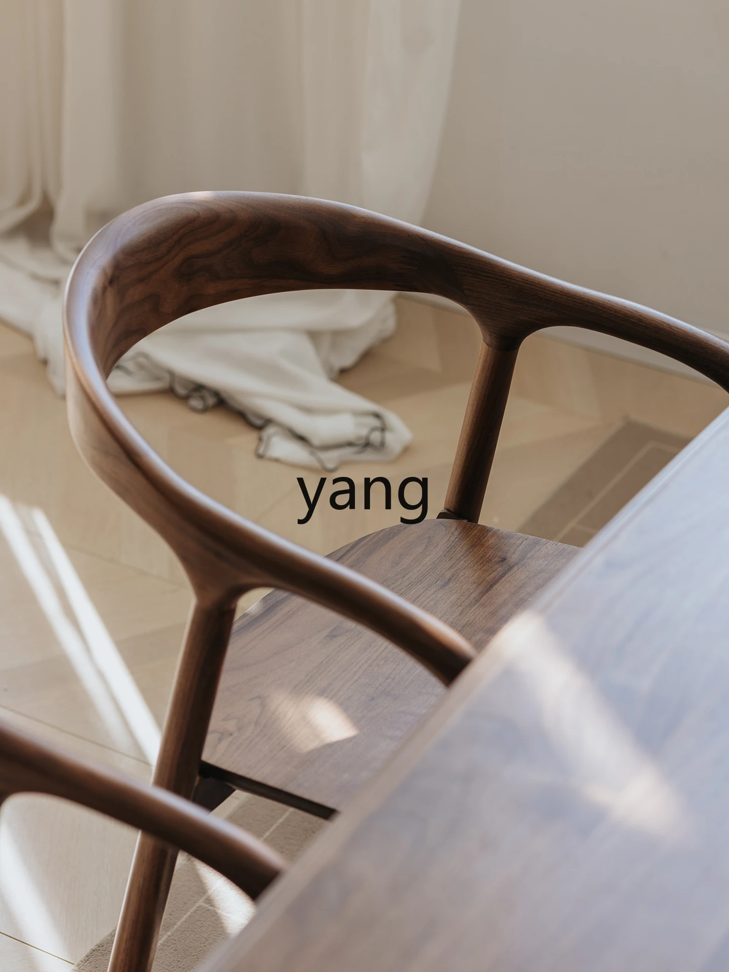 LMM Home Desk Chair Backrest Chair Solid Wood Armchair