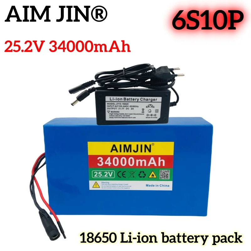 

6S10P 25.2V 34000mAh 18650 lithium battery pack suitable For various electronic devices and transportation equipment etc with c