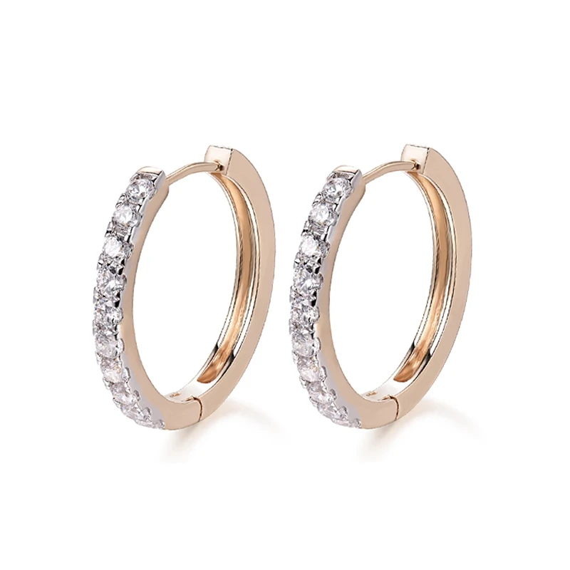 New 2023 Gold-Color Hoop Earrings For Women  Boucle Doreille Crystal Zircon Aros Fashion 4E36