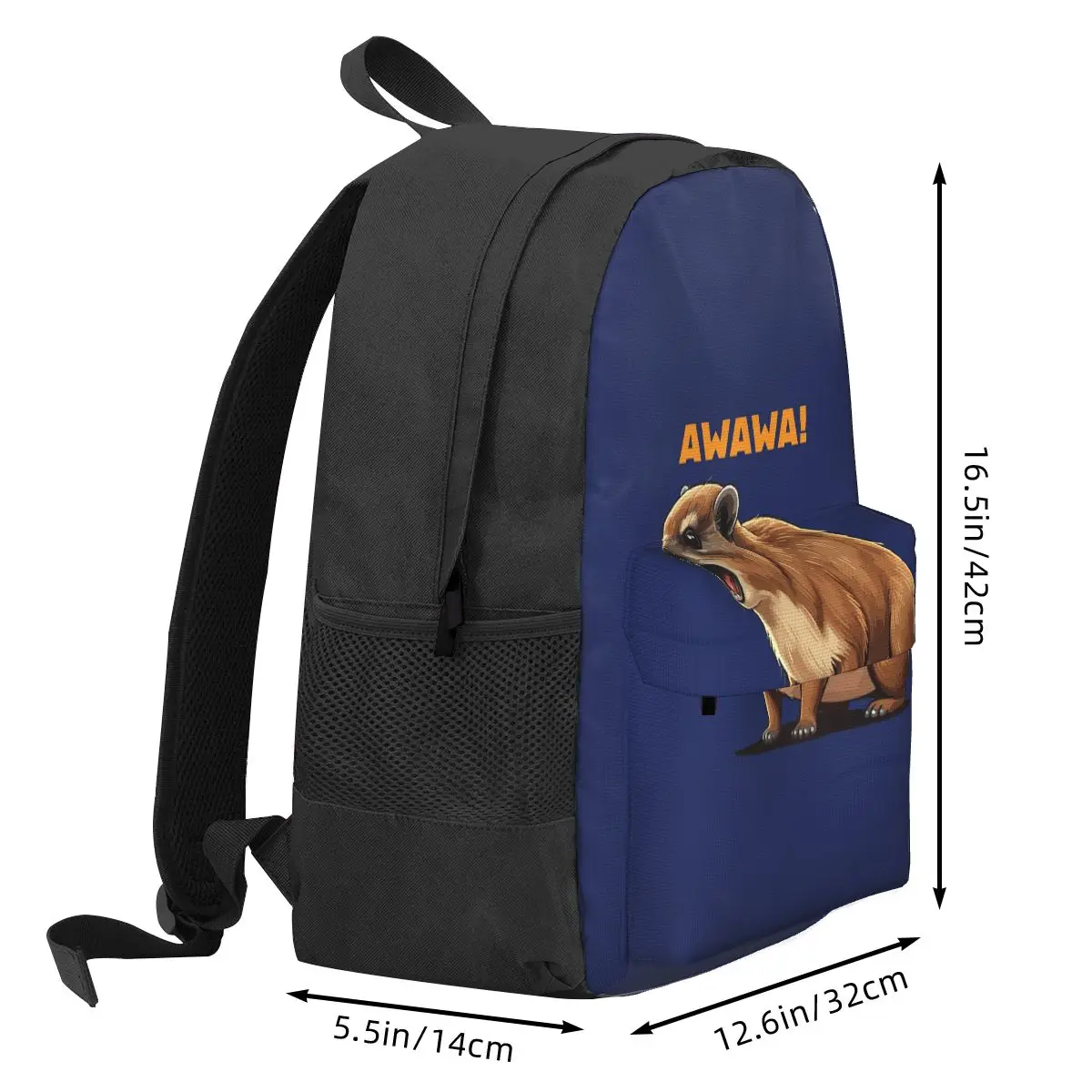 Rock Hyrax Lover Awawa Groundhog Dassi Backpack Student BookBag Children School Bag Laptop Shoulder Bags for Boys Girls
