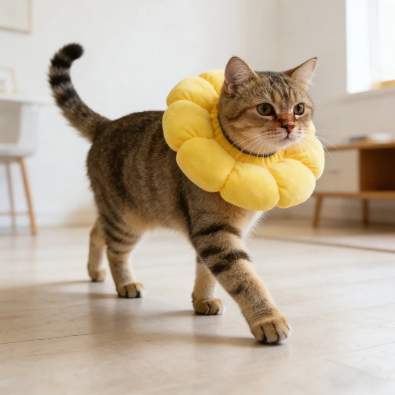 Collar Isabelino para Gatos, Estilo Nuevo, Anti-Lamido, para Gatos Después de la Esterilización, Collar de Protección para Mascotas, Collar de Algodón para Perros