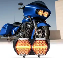 Motorcycle Dual Headlight Signal Headlamp For Harley Davidson Road Glide Ultra CVO ST FLTRXST