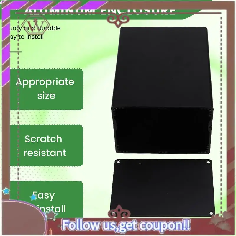 علبة مشروع إمداد الطاقة ABBG-DIY، حاوية ألومنيوم سوداء 120 × 63 × 155 مم، صندوق أدوات للإلكترونيات #2