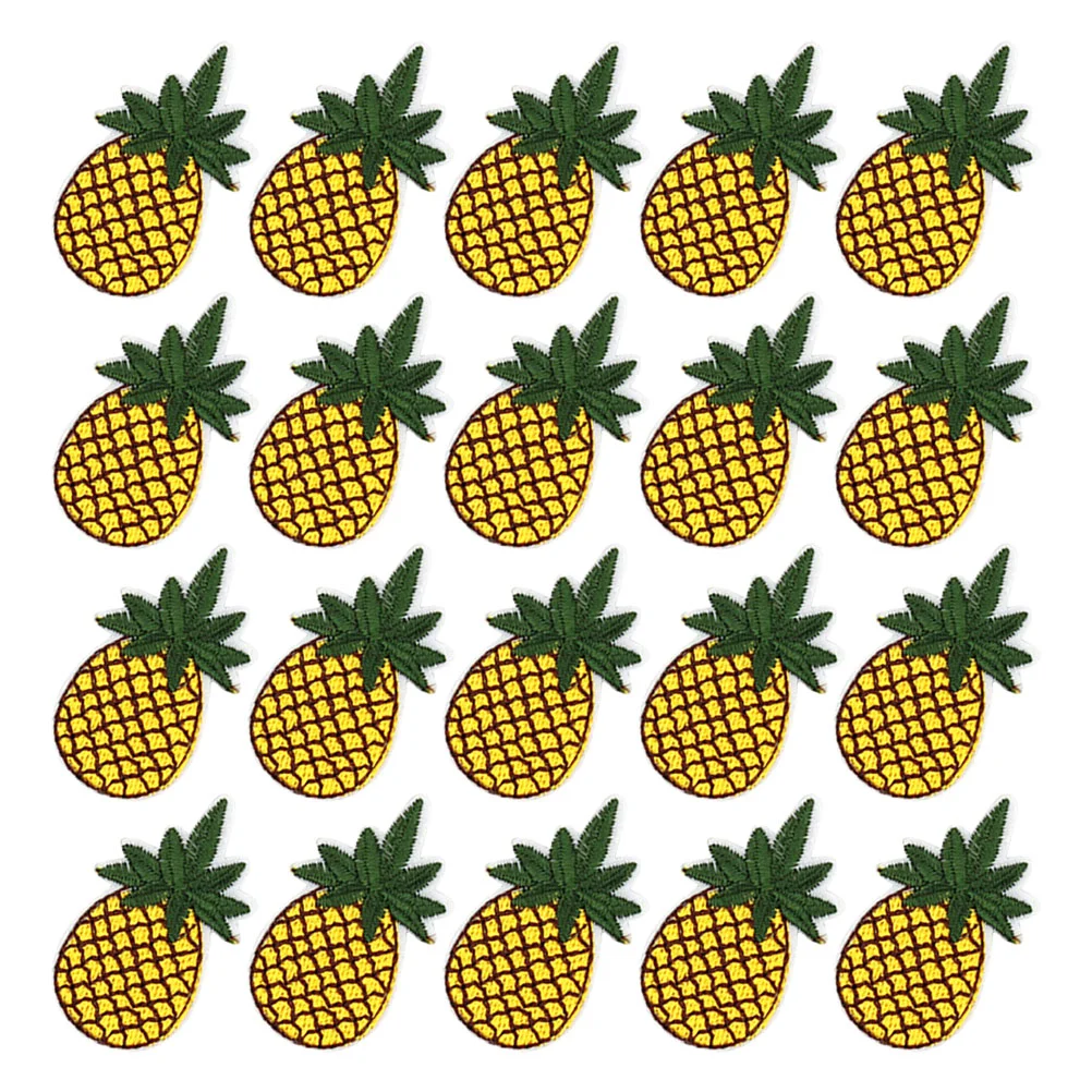 20 Stück Ananas-Stickerei-Patches, gehäkelt, Obst, zum Aufnähen, für Rucksäcke, Abzeichen, Nähen, Cartoon, Eisen, Zitrone