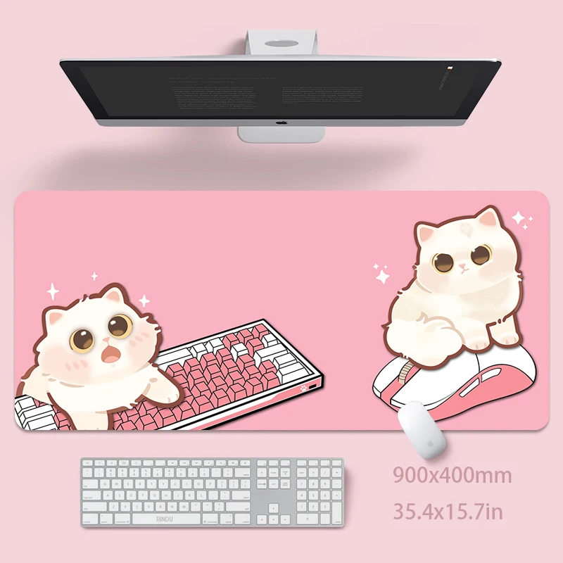 

Kitty Gaming Mousepads Desk Rug Gamer Mousepad Large Mouse Mats Cat Desk Pad Table Carpet Cute Design Mouse Pads High Quality