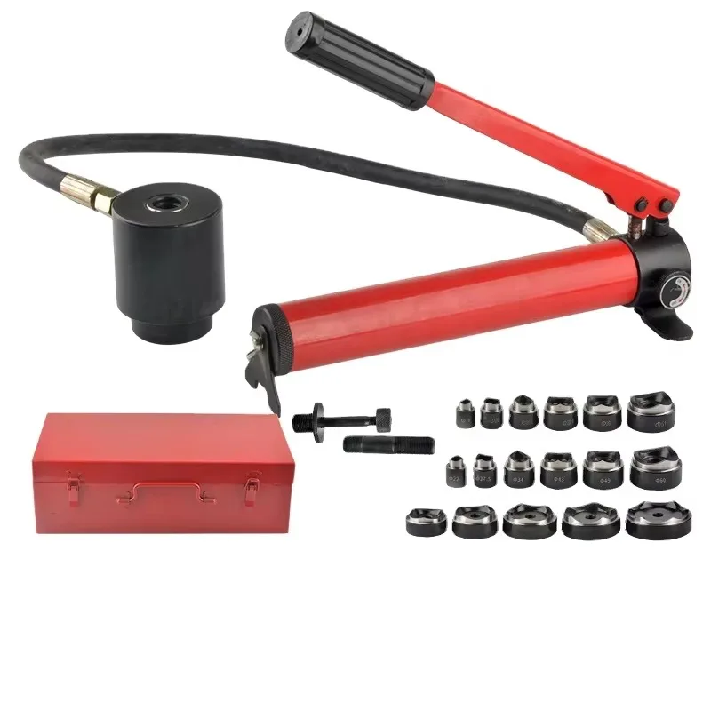 SYK-15 Manual Hydraulic Integral Hole Cutting Machine 15T Iron Aluminum Stainless Steel Plate Cutter Tool