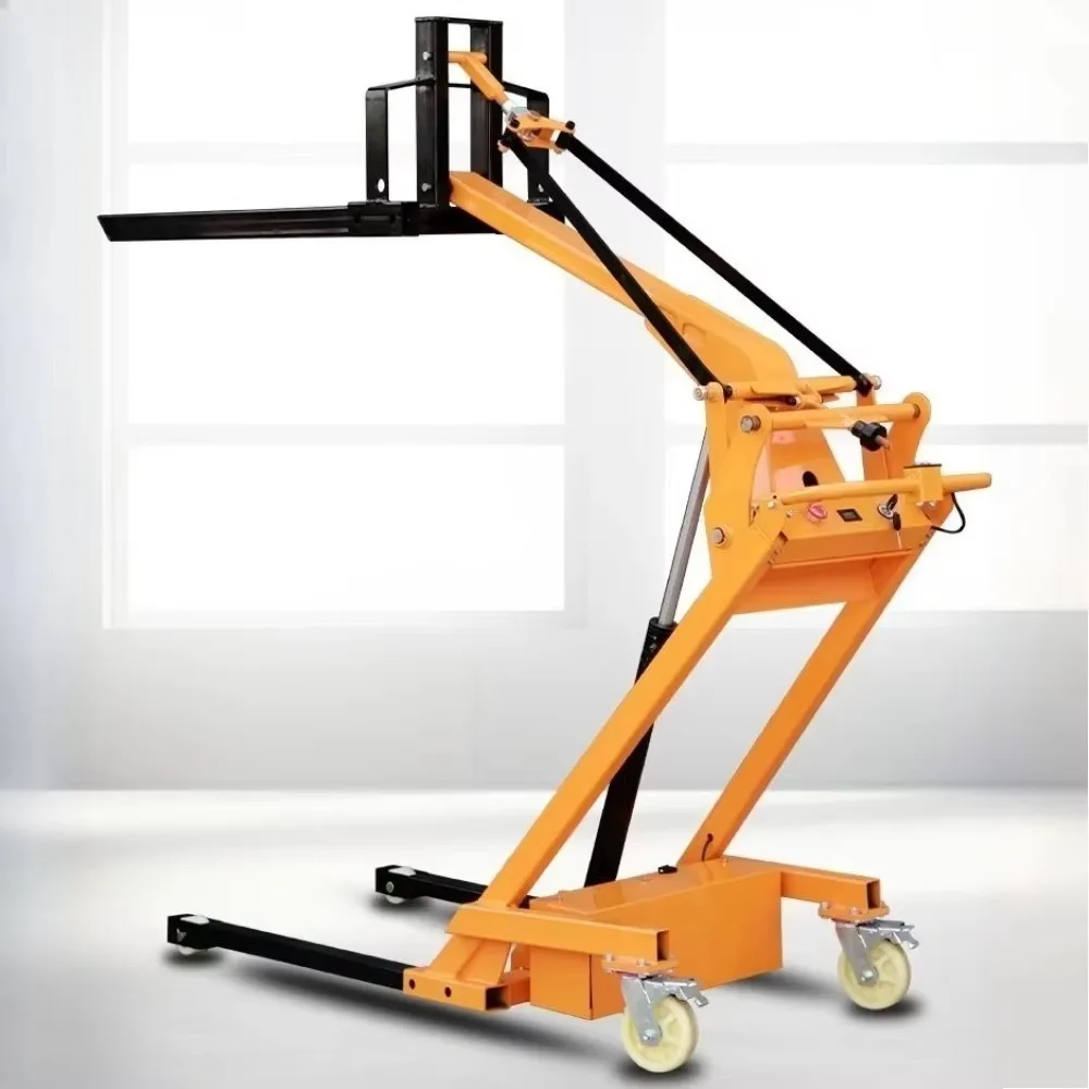 Small Electric Hydraulic Pallet Stacker Portable Simple Forklift for Warehouse Goods Handling