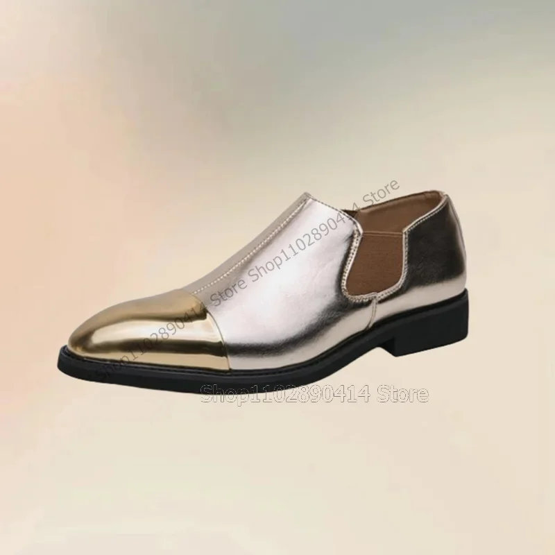 

Mixed Color Giltter Sewing Design Men Shoes Fashion Slip On Male Shoes Luxurious Handmade Party Banquet Office Men Dress Shoes