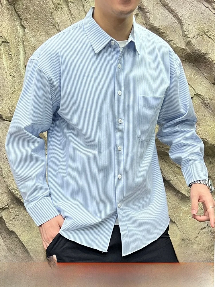 

Men's Casual Long Sve Ox Cloth irt Breathable Color Woven Cotton Polyester Blend Stand Fit Autumn Faion 2025