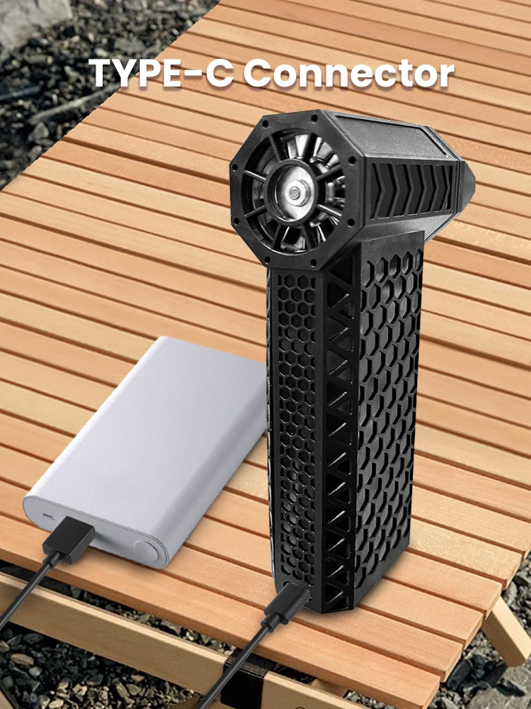 New Mini Turbo Jet Fan 130000RPM Type-C Charging Turbofan Honeycomb Handle Powerful Air Blower 52M/S High Speed Violent Duct Fan