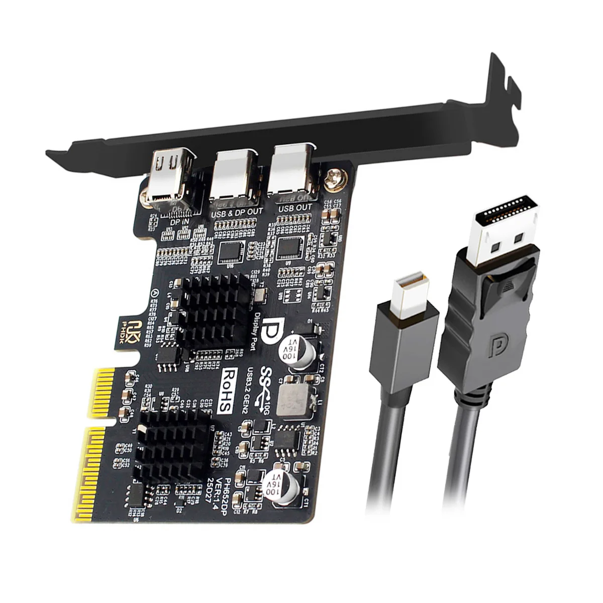 

10 Гбит/с PCI-E Express 4x и Mini Displayport 1.4 Вход на двойной USB 3.1 Type-C USB-C и адаптер видеокарты расширения