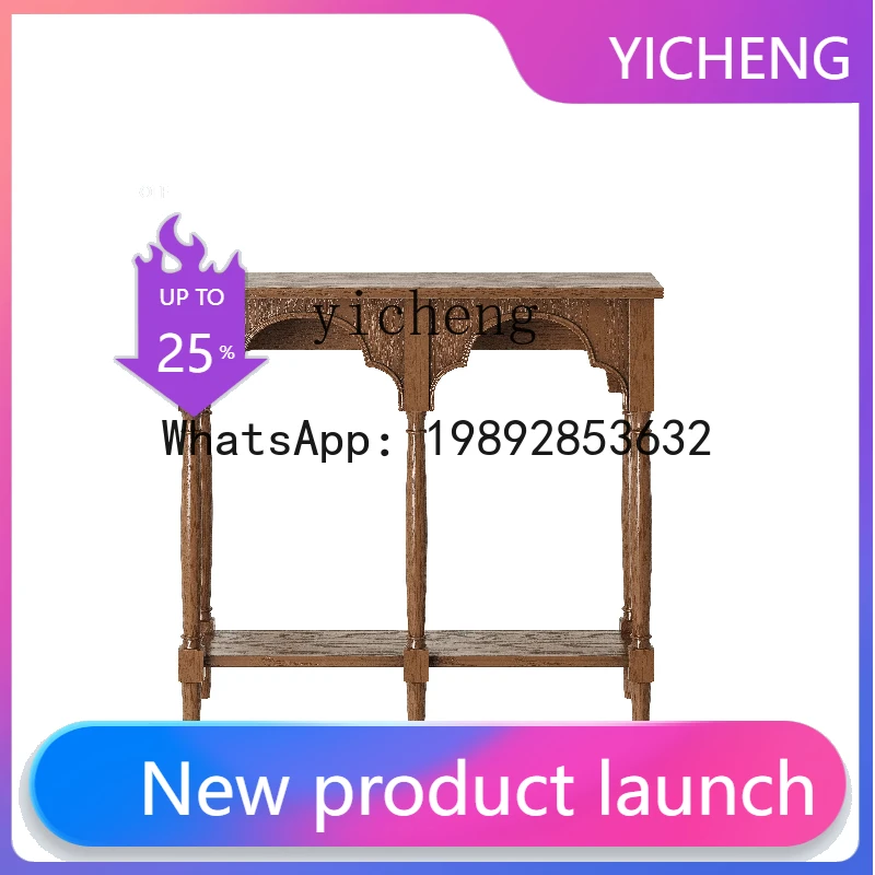 

H4 retro simple entrance table home living room entrance table solid wood rack small table