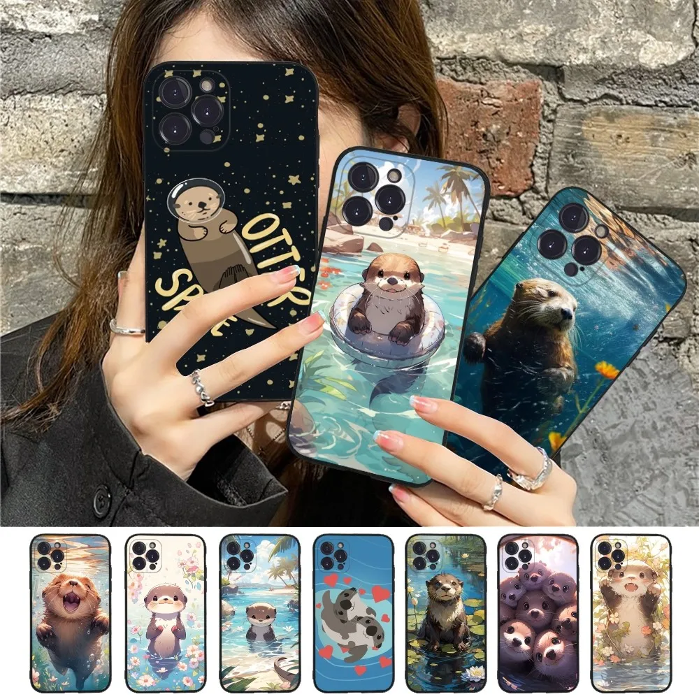 Cute Otter Lutra lutra Phone Case for iPhone 15 8 7 6 6S Plus X SE 2020 XR XS 14 11 12 13 Mini Pro Max Mobile Case