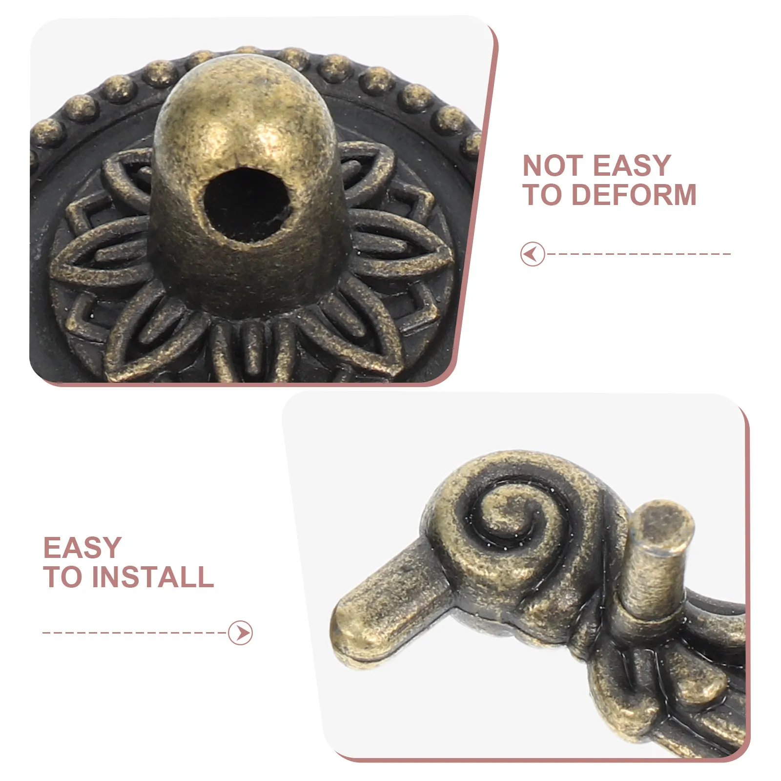 2Pcs Drawer Pulls Vintage Style Finish European Design Smooth Scratch Resistant Handles for Dresser Cabinet Wardrobe