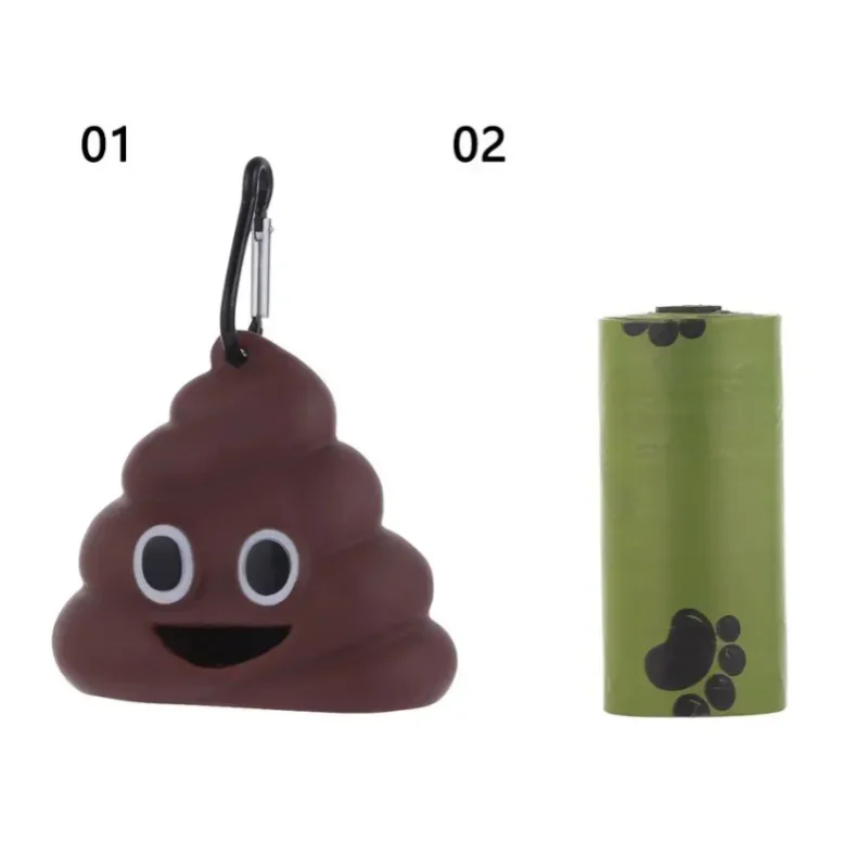 Pet Waste Bag Dispenser Poop Bag Dogs Cat Trash Carrier Pet Bag Loader Cleaning Tool Pet Products Fecal Shape Outdoor Portable